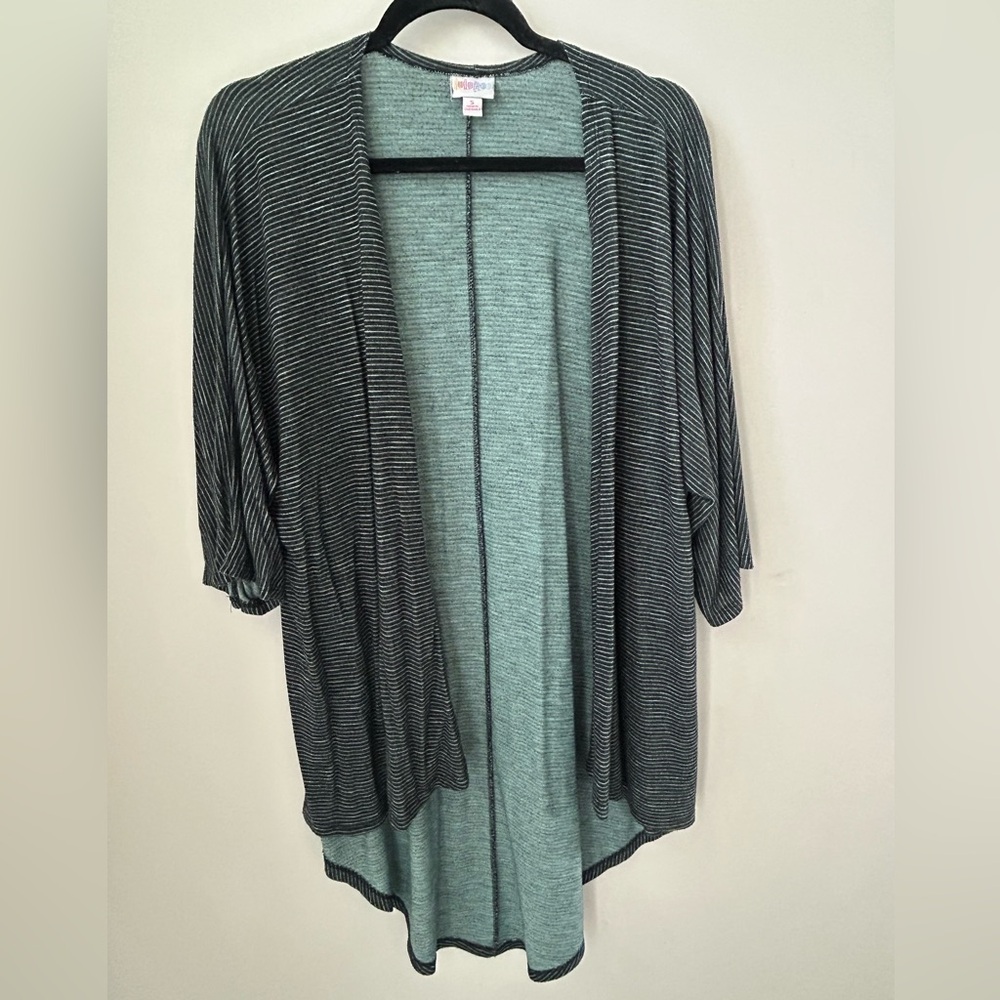 Striped Open-Front Cardigan Sweater